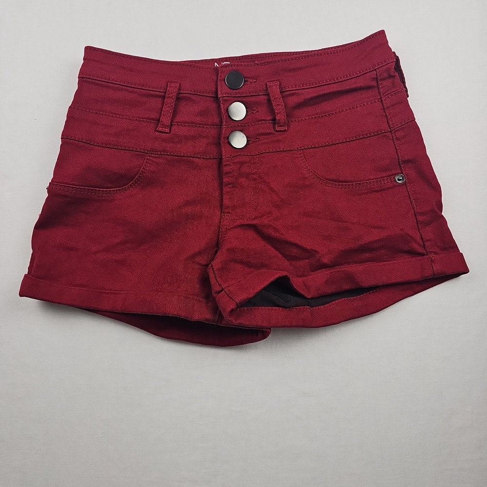 Women's No Boundaries‎ Mid Rise Juniors Shorts Size 3 Red Shorty Stretch